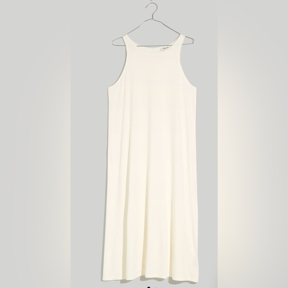 Madewell Ivory Plus Softfade Cotton Cover-Up Tank Dress, size 1X, NF696 - Picture 1 of 16